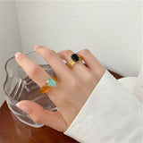 Y2K Rhinestone Chunky Ring